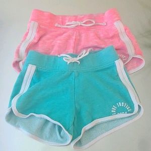 2 pairs of justice active shorts girls 8